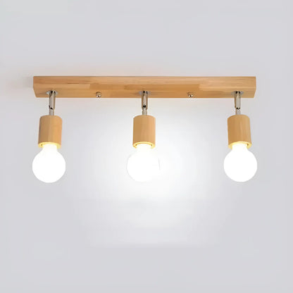 Plafonnier LED nordique avec support en bois