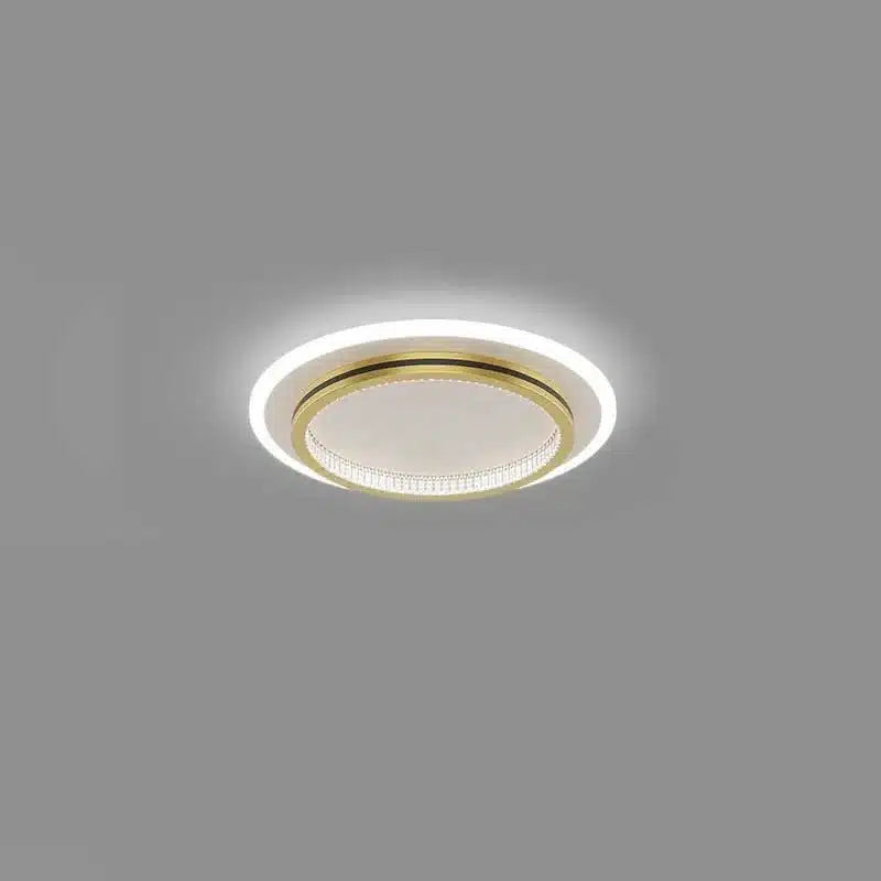 Plafonnier LED rond en fer forgé et acrylique pour Salon