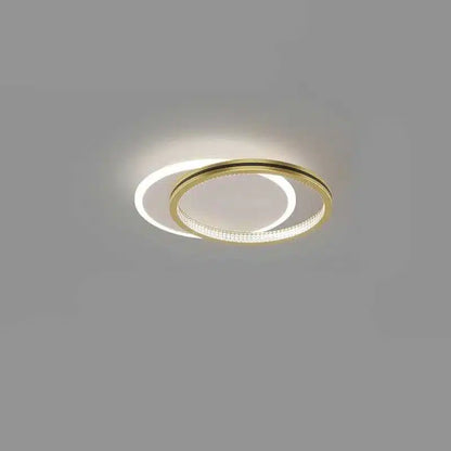 Plafonnier LED rond en fer forgé et acrylique pour Salon