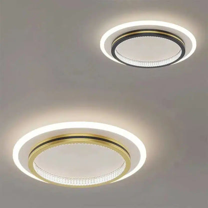 Plafonnier LED rond en fer forgé et acrylique pour Salon