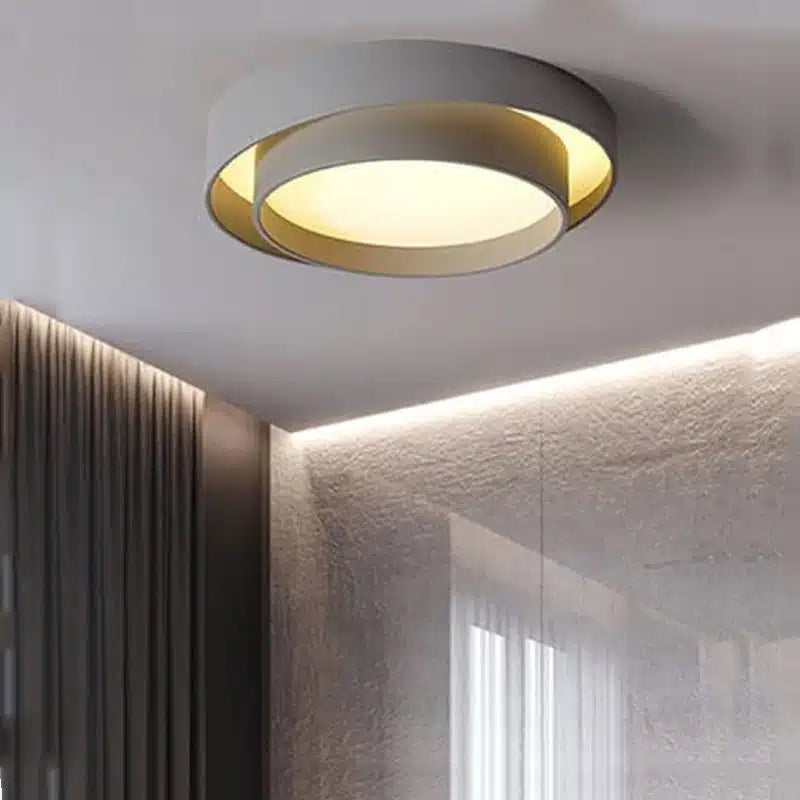 Plafonnier LED forme ronde simple et ultra fin au design moderne pour salon