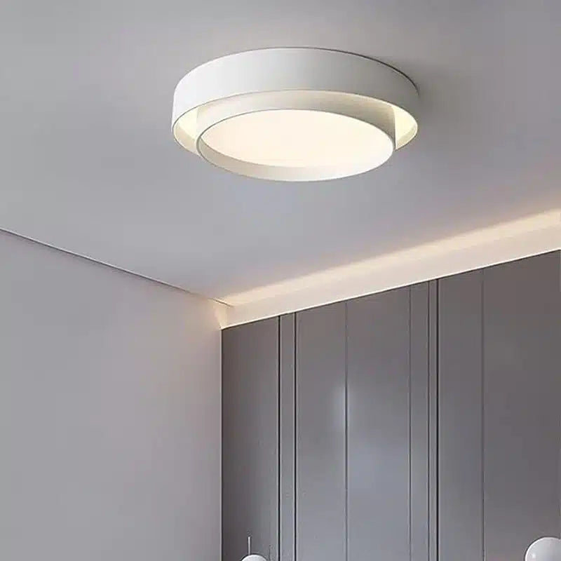 Plafonnier LED forme ronde simple et ultra fin au design moderne pour salon
