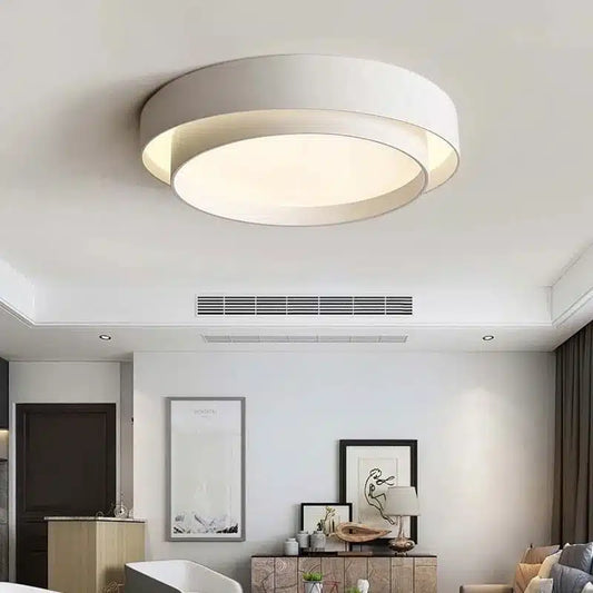 Plafonnier LED forme ronde simple et ultra fin au design moderne pour salon