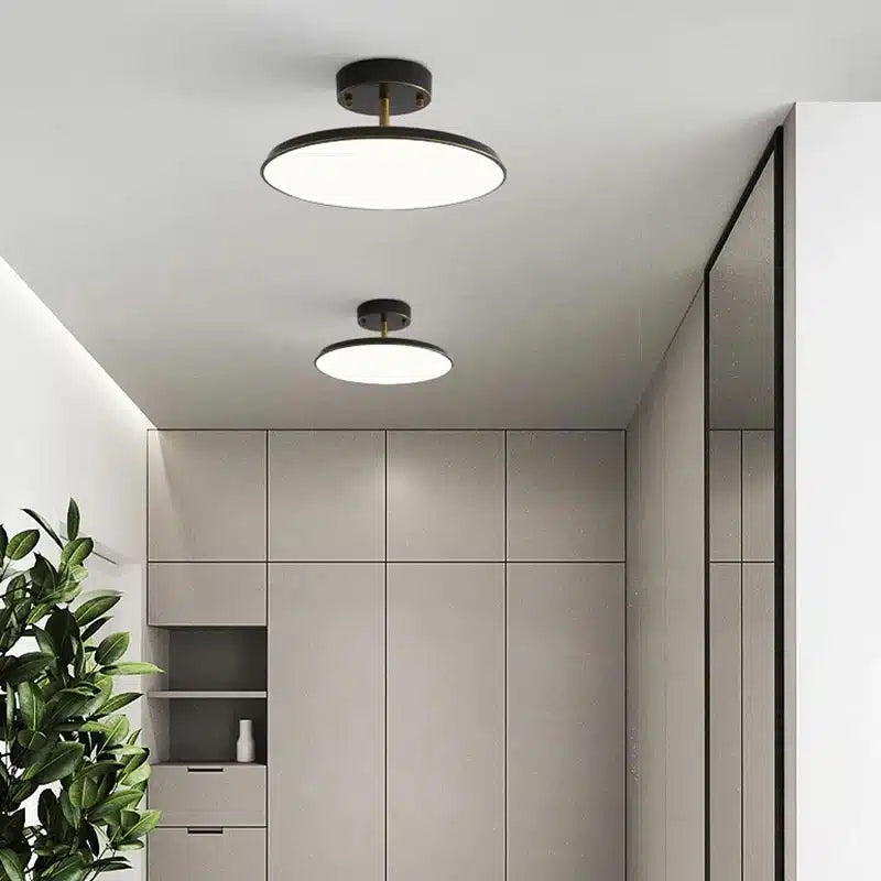 Plafonnier LED Moderne Disque Céleste en Cuivre et Acrylique pour salon