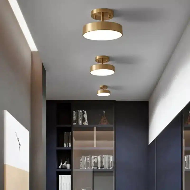 Plafonnier LED Nordique en Cuivre pour salon