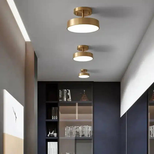 Plafonnier LED Nordique en Cuivre pour salon