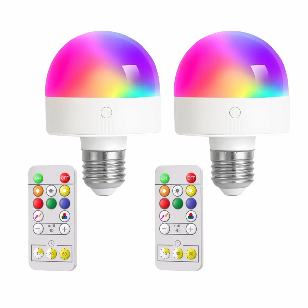 Ampoules RGB rechargeable sans fil (2 pièces) - Luminenza - 