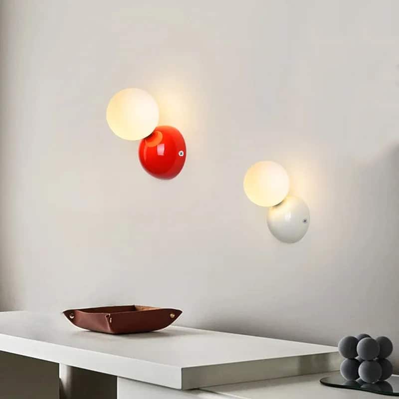 Applique Murale Boule Crème - Luminaire Décoratif d'Intérieur - Luminenza - Blanc
