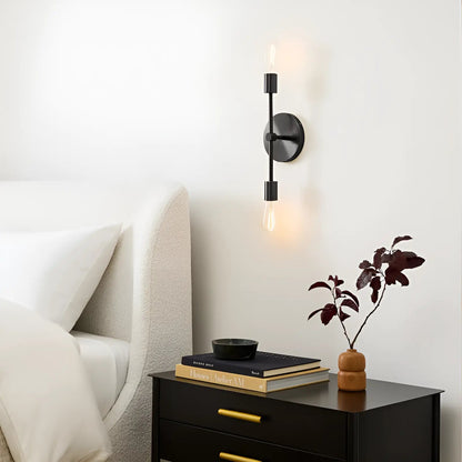Applique murale double tête LED pour chambre moderne - Luminenza - Noir
