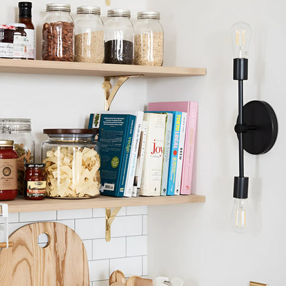 Applique murale double tête LED pour chambre moderne - Luminenza - Noir