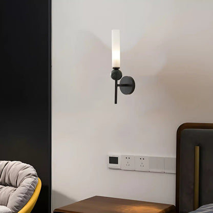 Applique Murale droite en Marbre et Cuivre avec Abat - jour Acrylique pour salon - Luminenza - Doré