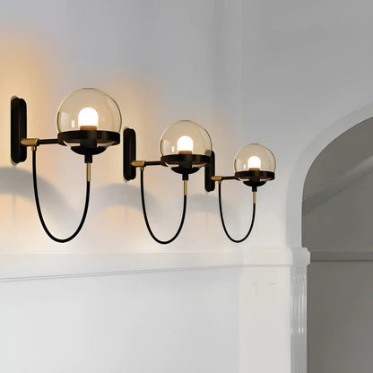 Applique Murale en Boule de Verre Nordique Moderne - Luminenza - Noir