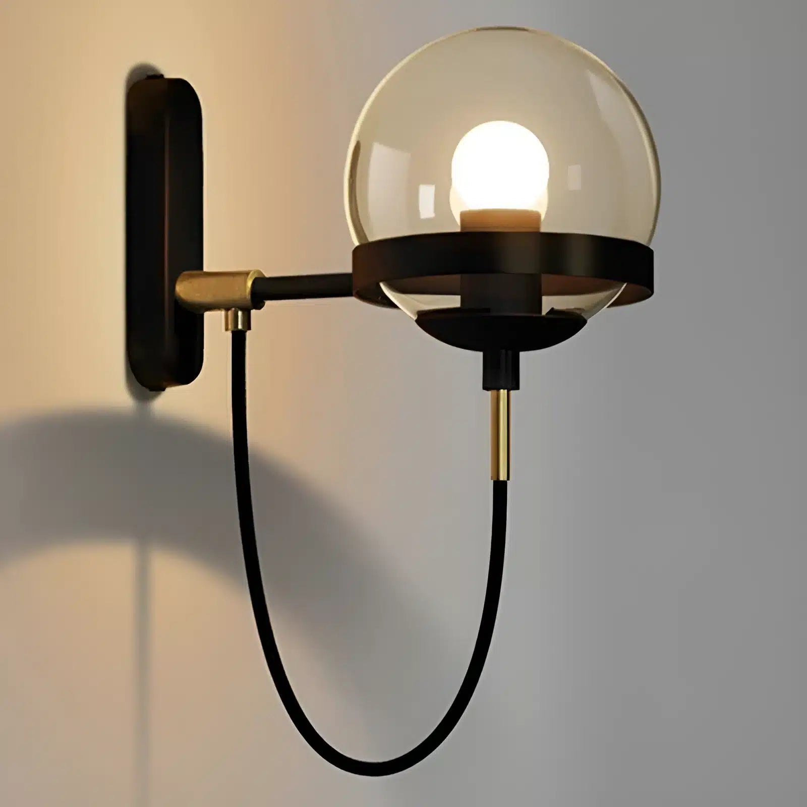 Applique Murale en Boule de Verre Nordique Moderne - Luminenza - Noir