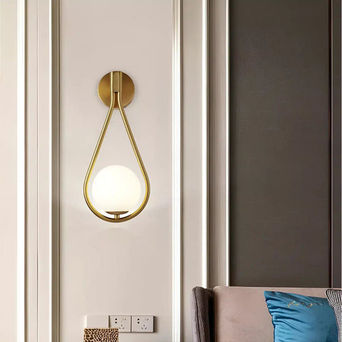 Applique murale en forme de goutte pour chambre - Luminenza - Noir