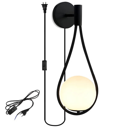 Applique murale en forme de goutte pour chambre - Luminenza - Noir