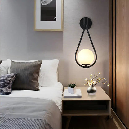 Applique murale en forme de goutte pour chambre - Luminenza - Noir