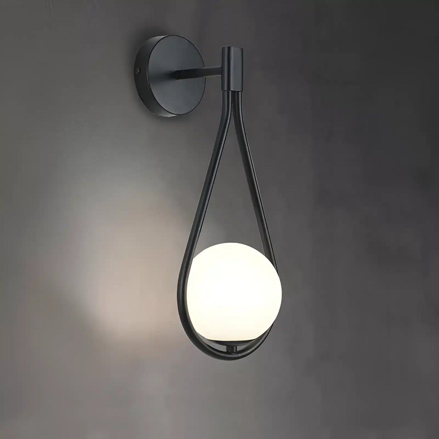 Applique murale en forme de goutte pour chambre - Luminenza - Noir