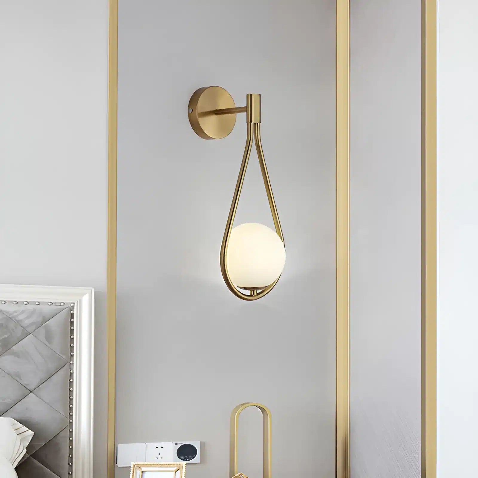 Applique murale en forme de goutte pour chambre - Luminenza - Noir