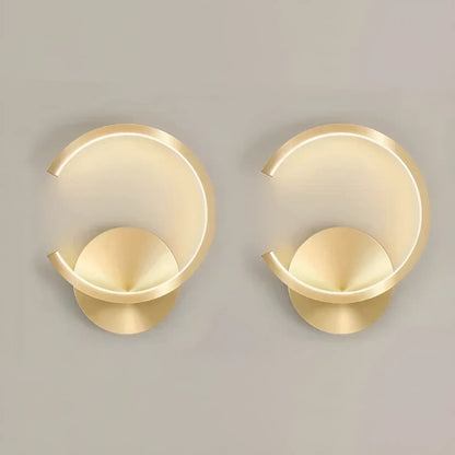 Applique murale en forme de halo découpé pour chambre - Luminenza - Doré