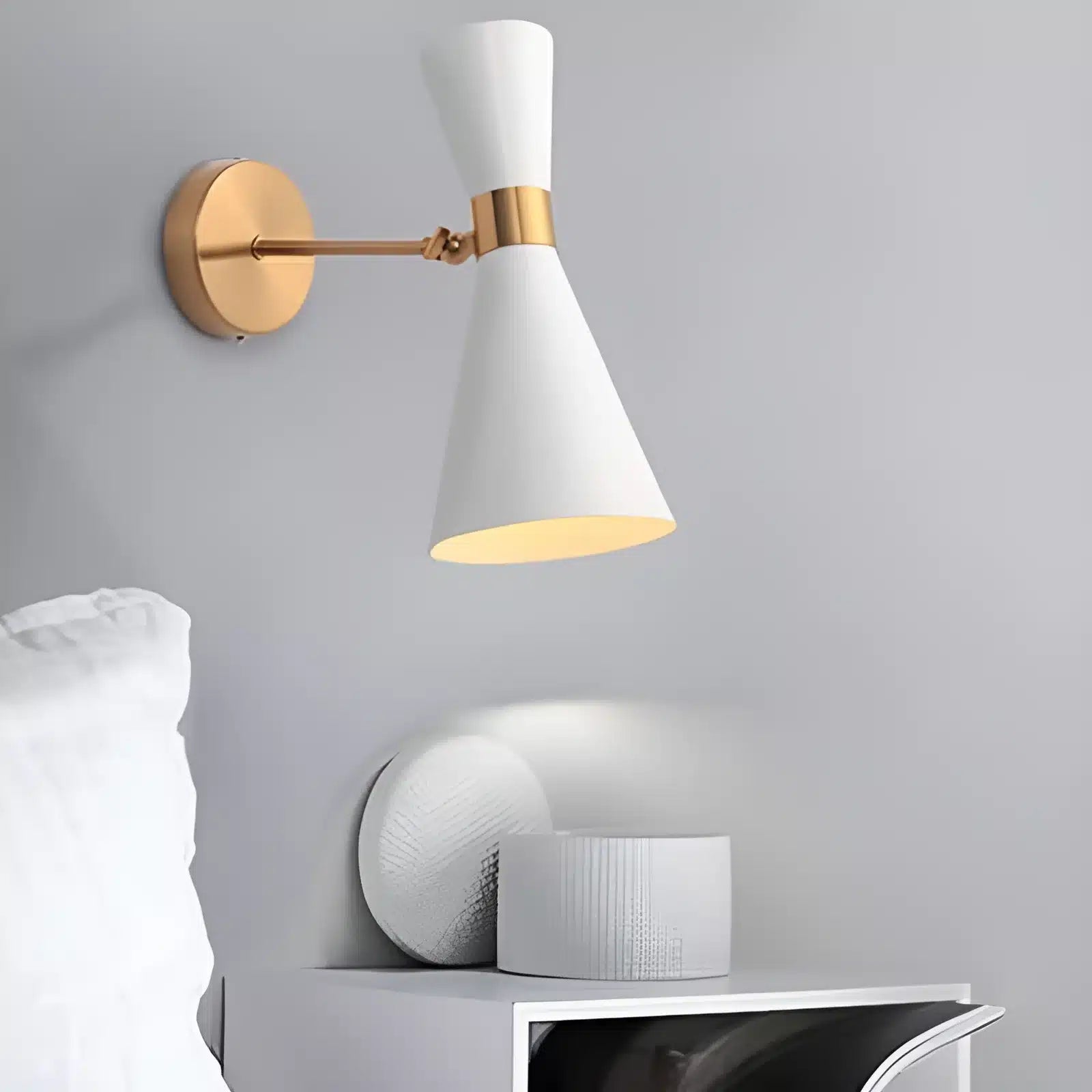 Applique murale en forme de sablier pour chambre - Luminenza - Blanc