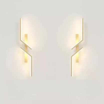 Applique murale en forme d'éclair géométrique pour chambre - Luminenza - Doré