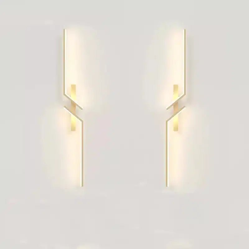 Applique murale en forme d'éclair géométrique pour chambre - Luminenza - Doré