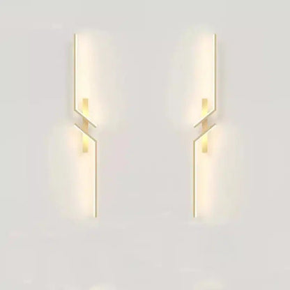 Applique murale en forme d'éclair géométrique pour chambre - Luminenza - Doré