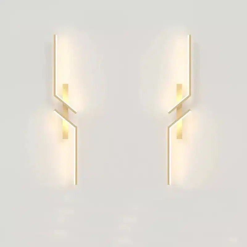 Applique murale en forme d'éclair géométrique pour chambre - Luminenza - Doré