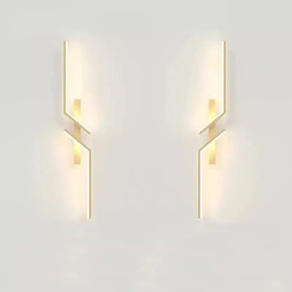 Applique murale en forme d'éclair géométrique pour chambre - Luminenza - Doré
