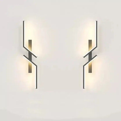 Applique murale en forme d'éclair géométrique pour chambre - Luminenza - Noir
