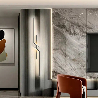 Applique murale en forme d'éclair géométrique pour chambre - Luminenza - Noir