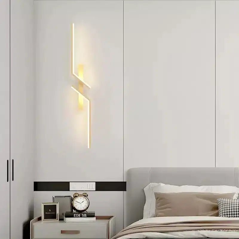 Applique murale en forme d'éclair géométrique pour chambre - Luminenza - Noir