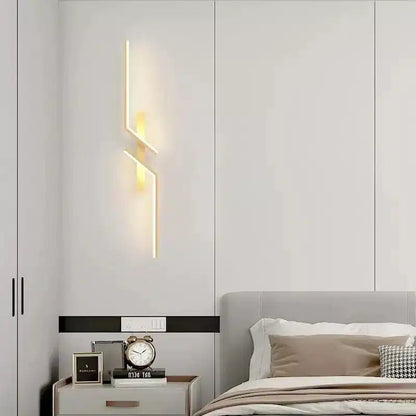 Applique murale en forme d'éclair géométrique pour chambre - Luminenza - Noir