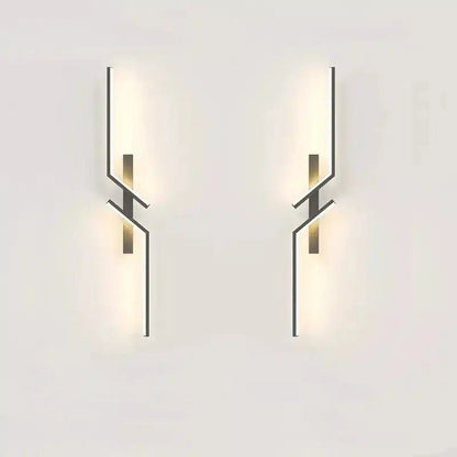 Applique murale en forme d'éclair géométrique pour chambre - Luminenza - Noir