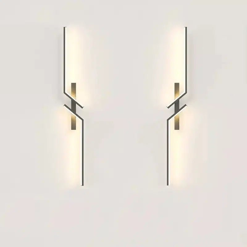 Applique murale en forme d'éclair géométrique pour chambre - Luminenza - Noir