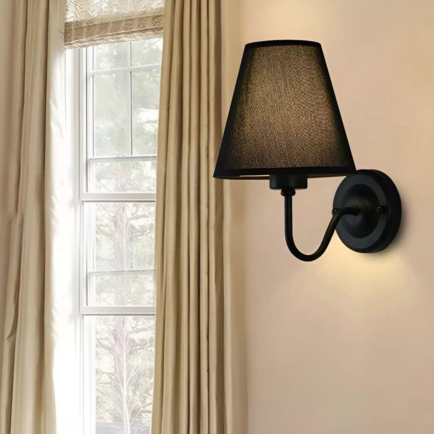 Applique Murale en Tissu Nordique – Luminaire Rétro Élégant - Luminenza - Blanc