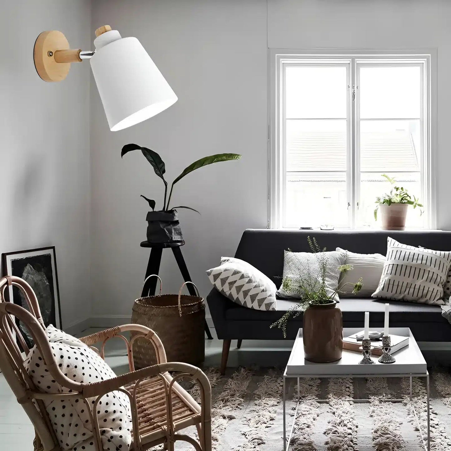 Applique murale forme conique pour chambre - Luminenza - Blanc