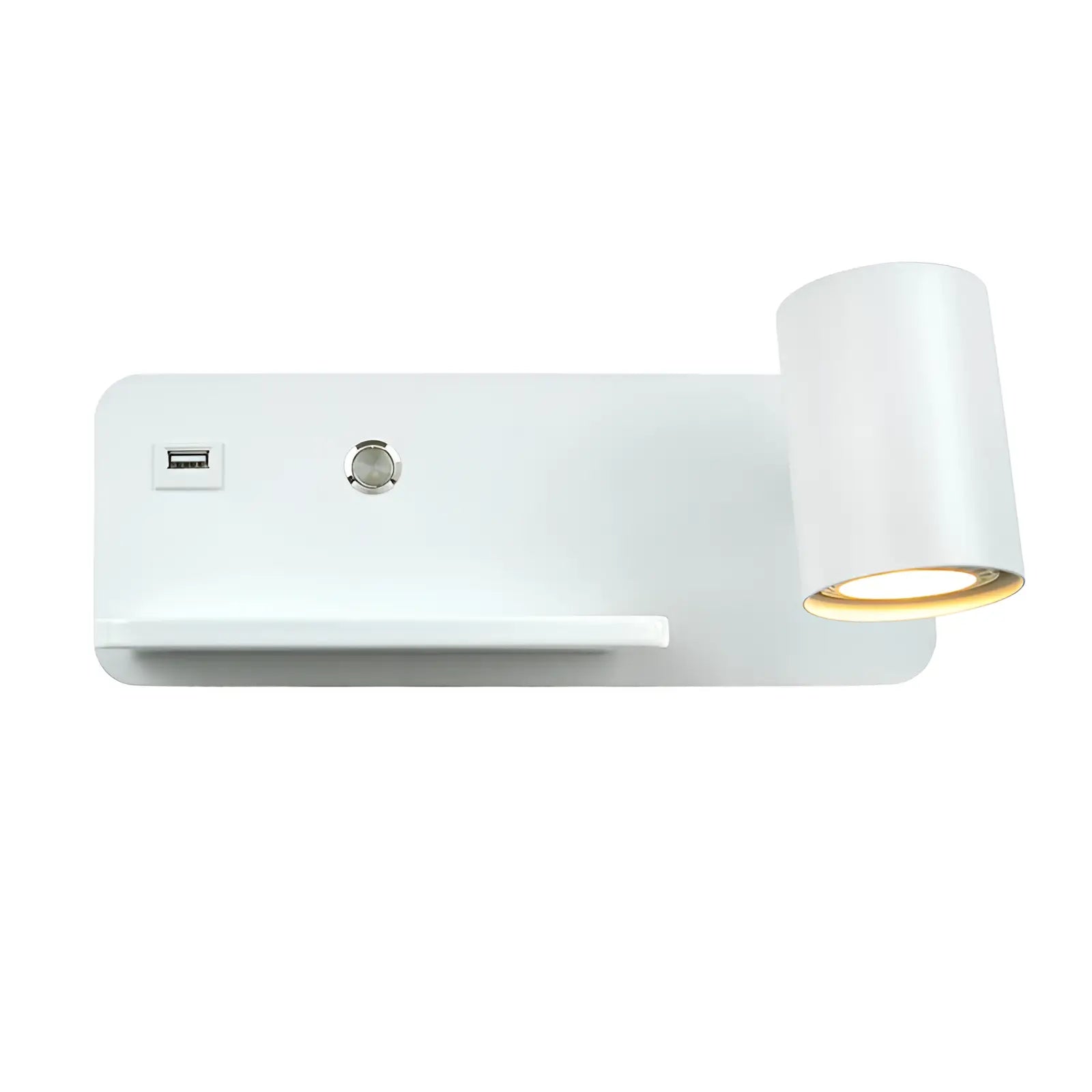 Applique murale LED avec plateau et USB pour chambre - Luminenza - Blanc