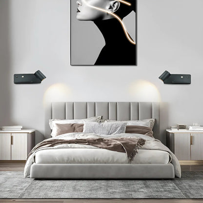Applique murale LED avec plateau et USB pour chambre - Luminenza - Blanc