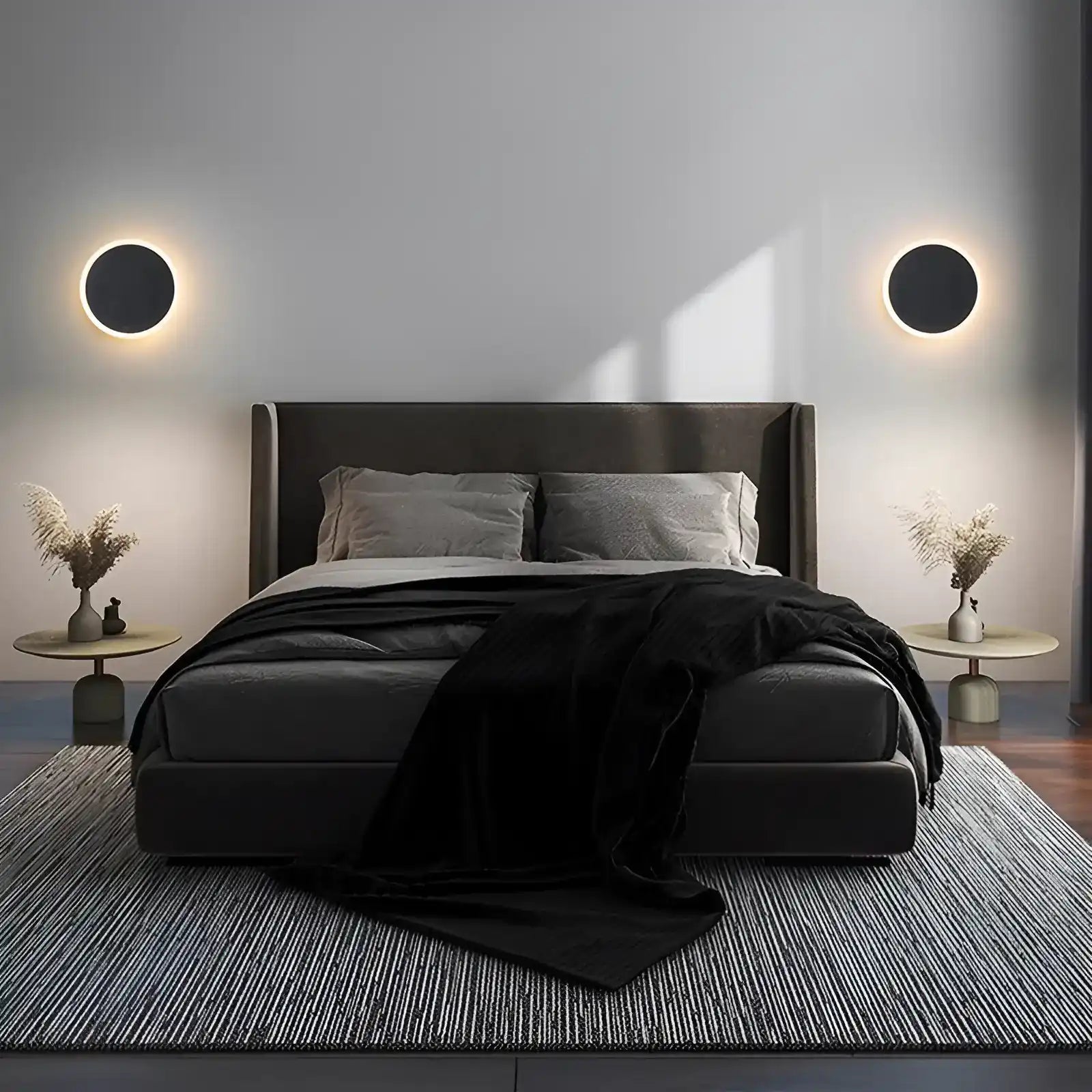 Applique murale LED effet éclipse pour chambre - Luminenza - Blanc