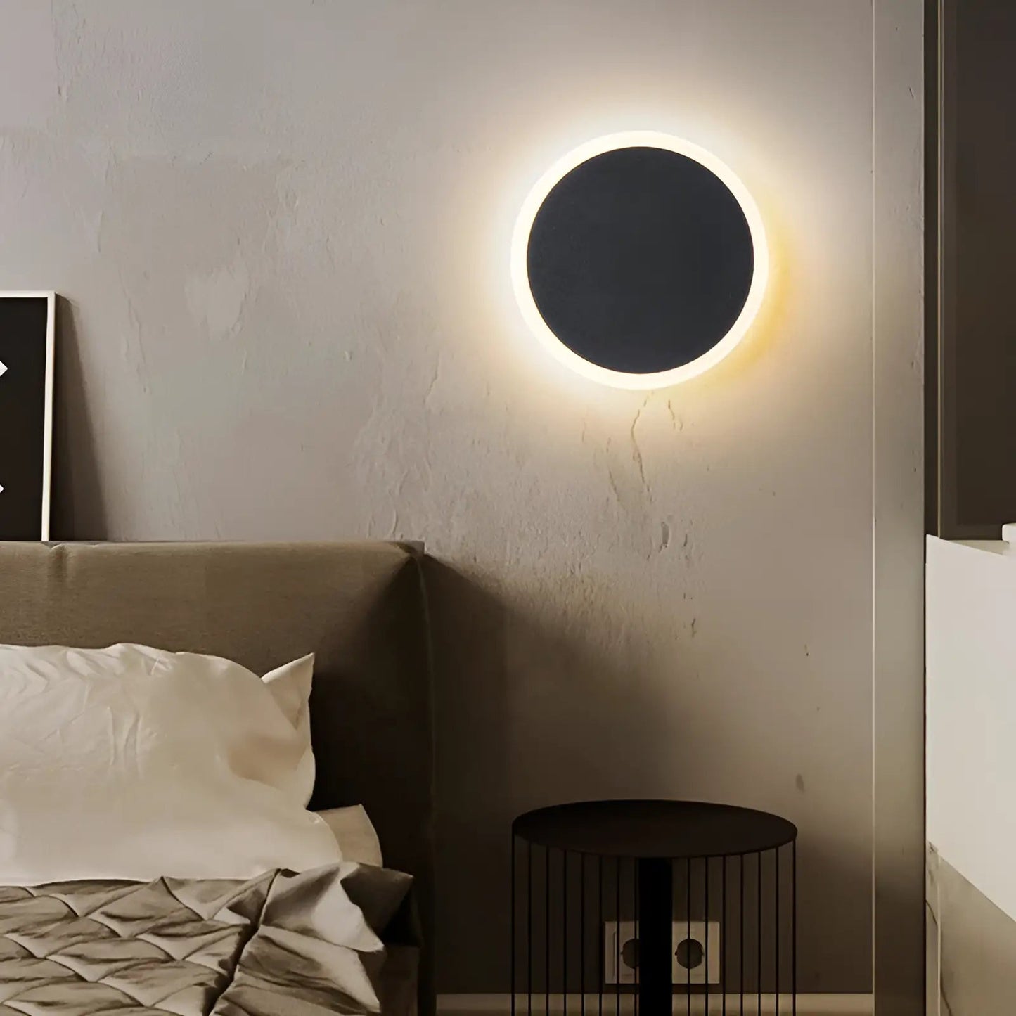 Applique murale LED effet éclipse pour chambre - Luminenza - Blanc