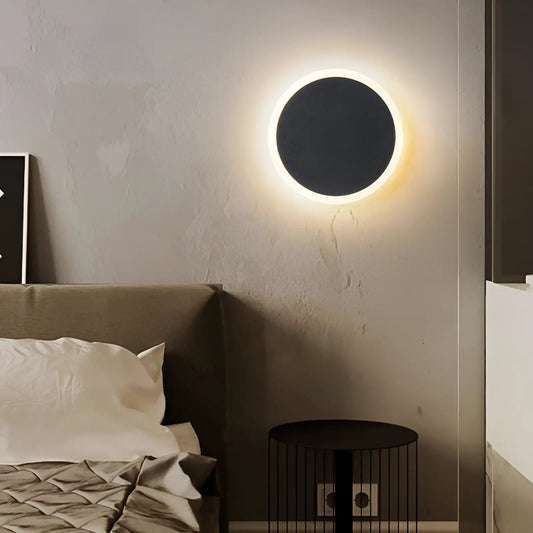 Applique murale LED effet éclipse pour chambre - Luminenza - Blanc