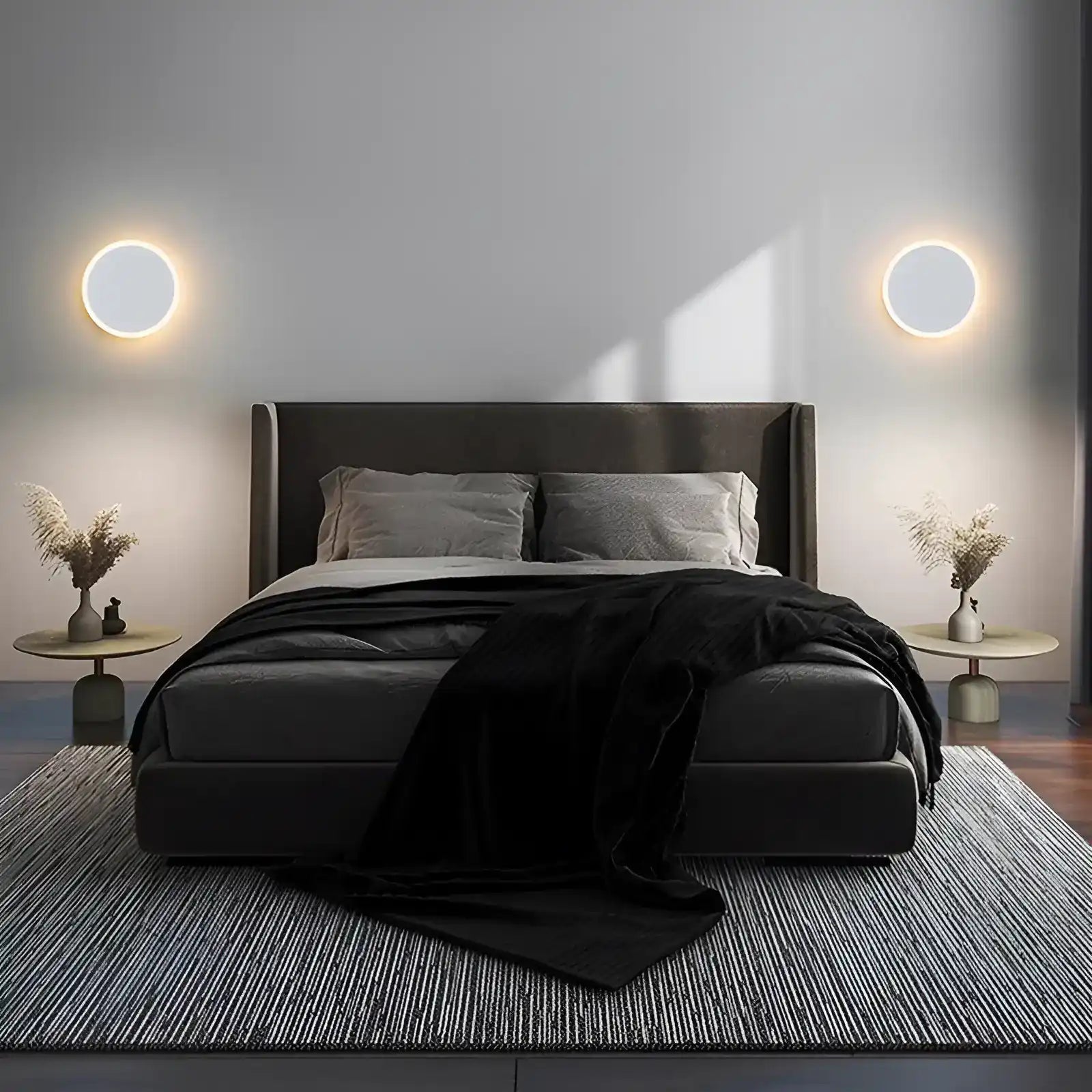 Applique murale LED effet éclipse pour chambre - Luminenza - Blanc