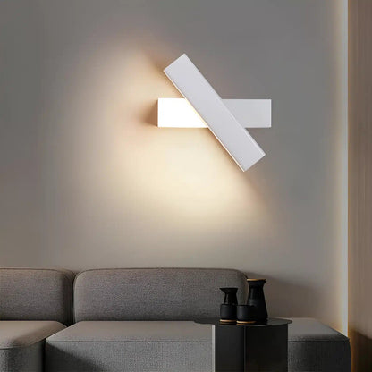 Applique murale LED en forme de barre pivotante pour chambre - Luminenza - Blanc
