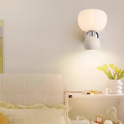 Applique murale LED en forme de citrouille pour chambre - Luminenza - Blanc