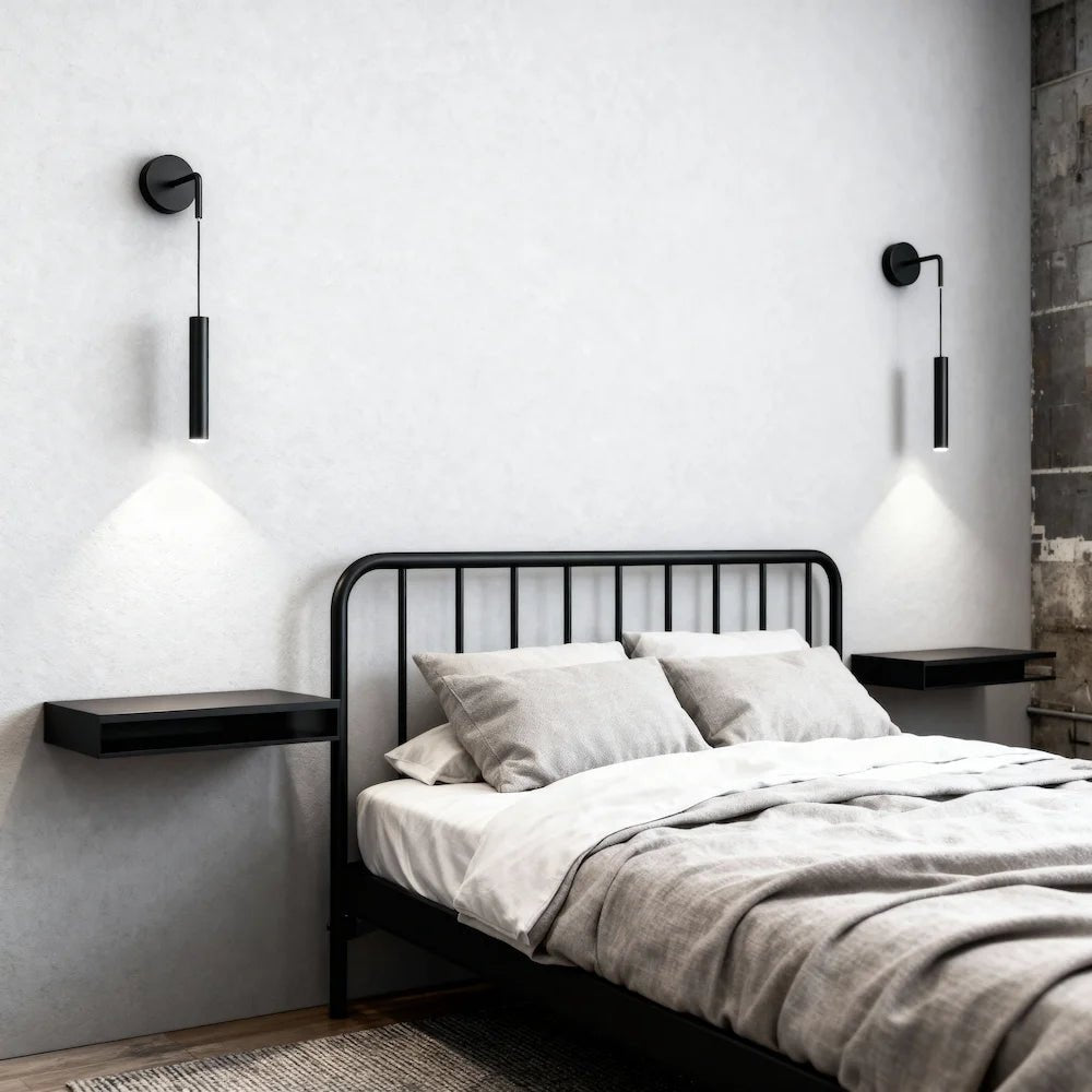 Applique murale LED en forme de pendule élégante pour chambre - Luminenza - Blanc