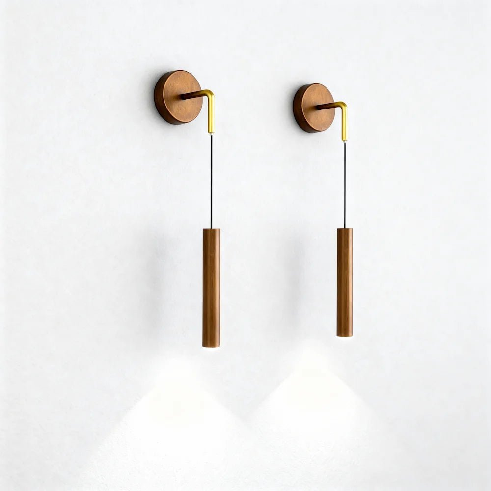 Applique murale LED en forme de pendule élégante pour chambre - Luminenza - Brun