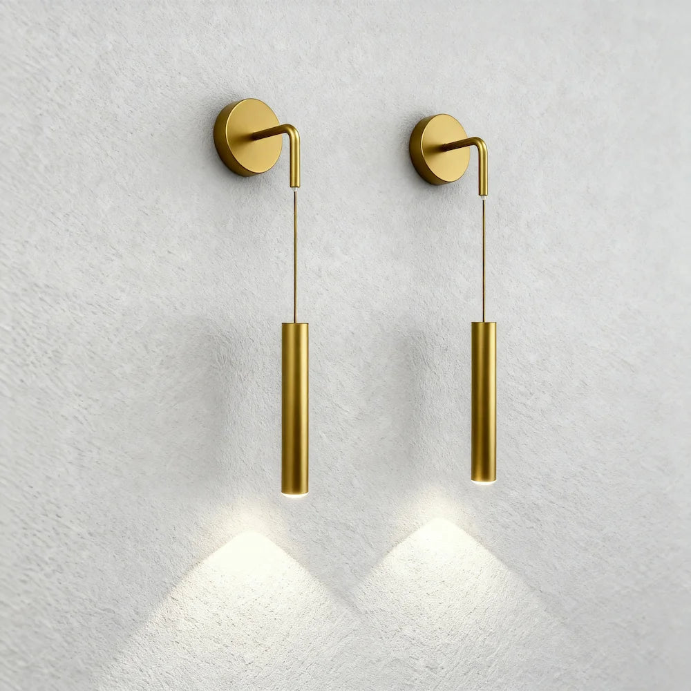 Applique murale LED en forme de pendule élégante pour chambre - Luminenza - Doré