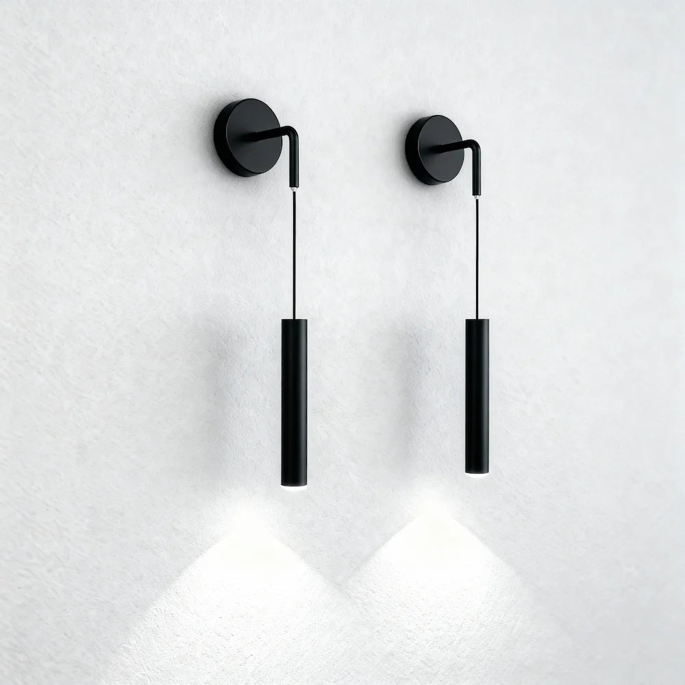 Applique murale LED en forme de pendule élégante pour chambre - Luminenza - Noir