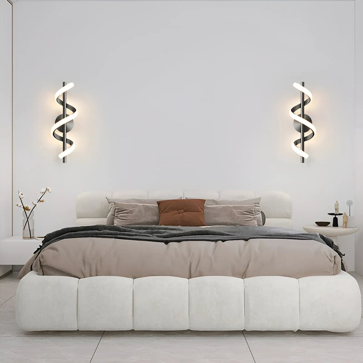 Applique murale LED en forme d'hélice de lumière pour chambre - Luminenza - Blanc